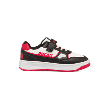 Sneakers bianche da bambino con dettagli rossi e neri Ducati Valencia 4 Ps, Brand, SKU s342500216, Immagine 0